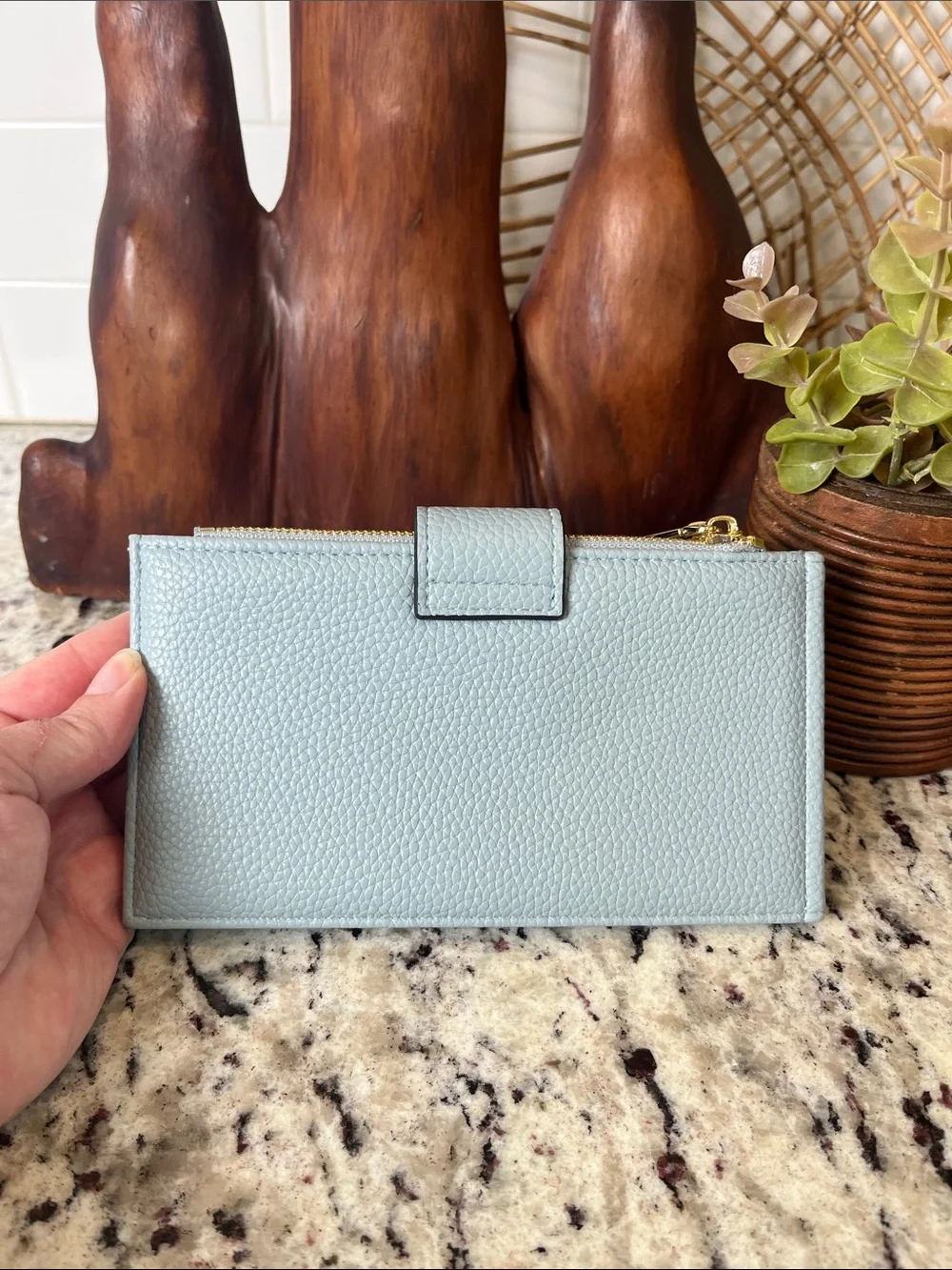 Bostanten Pebbled Light Blue Wallet